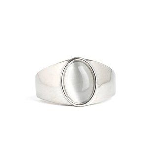 white cat eye ring